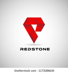 Abstract Red Geometric Shape Logo Sign Symbol Icon