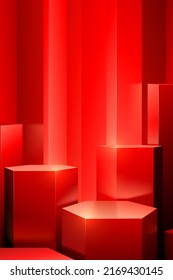 Abstract red geometric shapes background