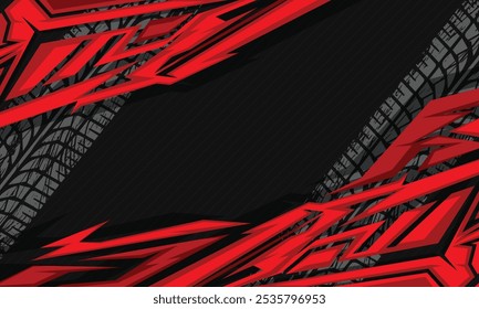 Abstract red geometric stripes racing background for car wrap sticker