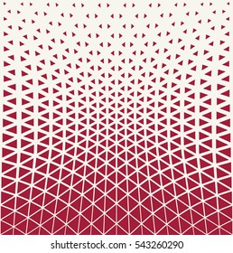 Abstract red geometric triangle design halftone pattern