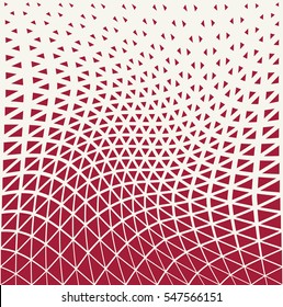 Abstract red geometric triangle design halftone pattern