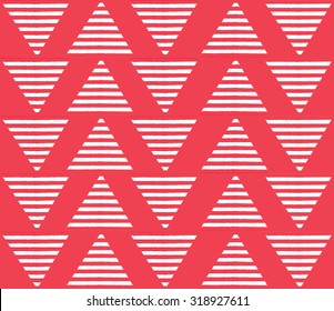 Abstract red geometric triangle with line background pattern seamless backdrop wallpaper, vector image