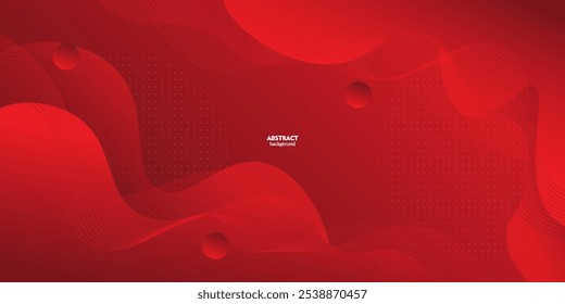 Fundo de gradiente de onda geométrica vermelho abstrato com aparência e padrão simples. Design fresco e luxuoso. eps10