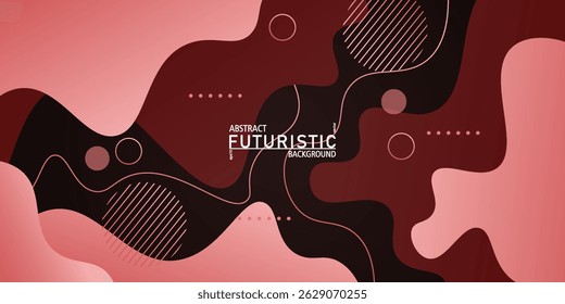 Fundo de gradiente de onda geométrica vermelho abstrato com aparência 3d e padrão simples. Design legal e luxuoso. Vetor eps10