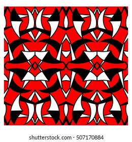 Abstract red geometrical seamless pattern