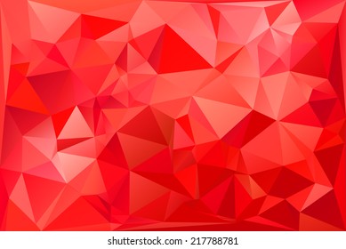 Abstract red geometry background formed with triangles.