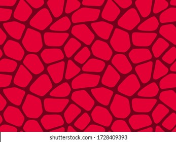 Abstract red giraffe seamless pattern skin print design. Wild animal hide artwork background. Vector illustration