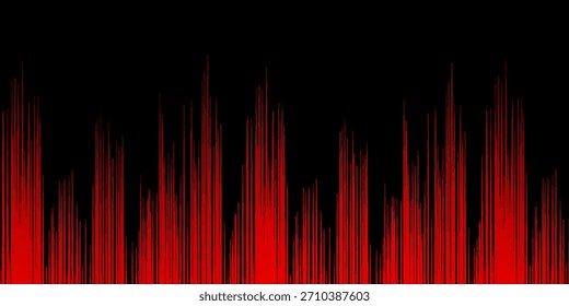 Movimiento rojo Abstractas del fallo sobre el fondo negro con las rayas Horizontales. Vector eps10
