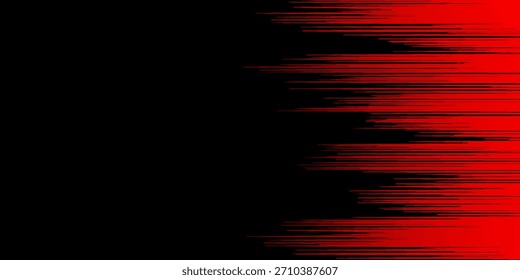 Abstract Red Glitch Motion Over Black Background With Horizontal Stripes