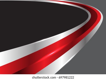Abstract red glossy silver line curve on gray design modern luxury creative background vector illustration.