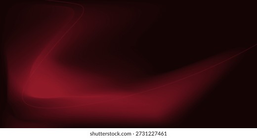Líneas de curva de resplandor rojo Abstractas sobre fondo oscuro