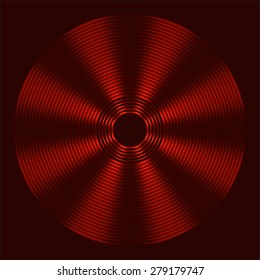 Abstract red glowing circle in motion