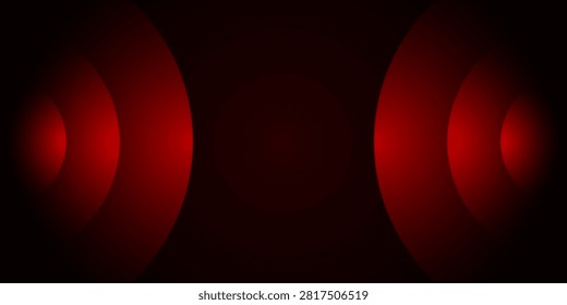 Abstract Red Glowing Concentric Circles on Dark Background for Modern Digital Graphic Design