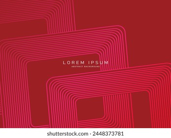 Abstractas líneas geométricas brillantes rojas sobre fondo rojo. Patrón moderno de líneas rojas brillantes. Concepto de tecnología futurista, apto para portadas, carteles, Anuncios, folletos, Sitios web, etc.