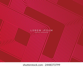 Abstract red glowing geometric lines on red background. Modern shiny red lines pattern. Futuristic technology concept, suitable for covers, posters, banners, brochures, websites, etc.