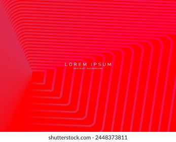 Abstractas líneas geométricas brillantes rojas sobre fondo rojo. Patrón moderno de líneas rojas brillantes. Concepto de tecnología futurista, apto para portadas, carteles, Anuncios, folletos, Sitios web, etc.