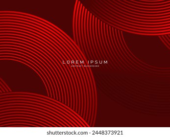 Abstract red glowing geometric lines on red background. Modern shiny red lines pattern. Futuristic technology concept, suitable for covers, posters, banners, brochures, websites, etc.