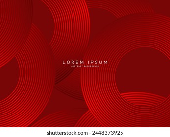 Abstract red glowing geometric lines on red background. Modern shiny red lines pattern. Futuristic technology concept, suitable for covers, posters, banners, brochures, websites, etc.