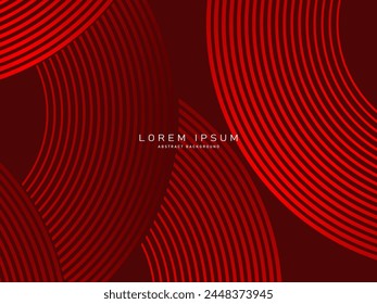 Abstract red glowing geometric lines on red background. Modern shiny red lines pattern. Futuristic technology concept, suitable for covers, posters, banners, brochures, websites, etc.