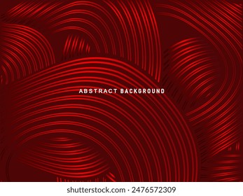 Abstract red glowing geometric lines on dark red background. Modern shiny red circle lines pattern. Futuristic technology concept, perfect for covers, posters, banners, brochures, websites, etc.
