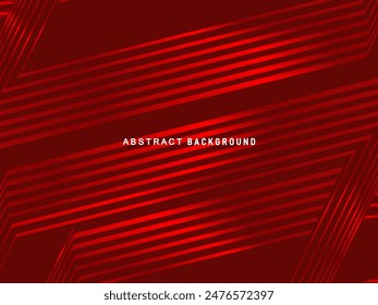 Abstract red glowing geometric lines on dark red background. Modern shiny red circle lines pattern. Futuristic technology concept, perfect for covers, posters, banners, brochures, websites, etc.