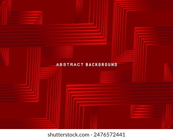 Abstrakte rot leuchtende geometrische Linien auf dunkelrotem Hintergrund. Moderne glänzende rote Kreislinien Muster. Futuristisches Technologiekonzept, ideal für Cover, Poster, Banner, Broschüren, Websites, etc.