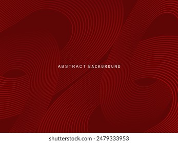 Abstractas líneas geométricas brillantes rojas sobre fondo rojo oscuro. Patrón moderno de líneas de círculo rojo brillante. Concepto de tecnología futurista, perfecto para portadas, carteles, Anuncios, folletos, Sitios web, etc.