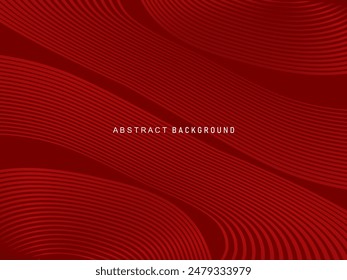 Abstractas líneas geométricas brillantes rojas sobre fondo rojo oscuro. Patrón moderno de líneas de círculo rojo brillante. Concepto de tecnología futurista, perfecto para portadas, carteles, Anuncios, folletos, Sitios web, etc.