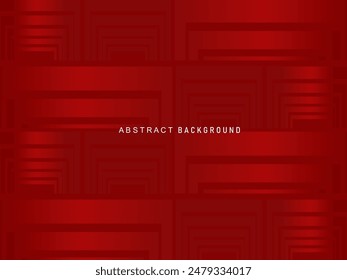 Abstract red glowing geometric lines on dark red background. Modern shiny red circle lines pattern. Futuristic technology concept, perfect for covers, posters, banners, brochures, websites, etc.