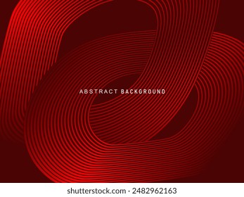 Abstractas líneas geométricas brillantes rojas sobre fondo rojo. Moderno patrón futurista rojo degradado brillante. Concepto de tecnología futurista, apto para portadas, carteles, Anuncios, folletos, Sitios web, etc.