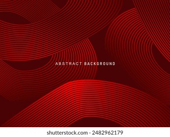 Abstrakte rot glühende geometrische Linien auf rotem Hintergrund. Moderne glänzende Gradient rot futuristische Muster. Futuristisches Technologiekonzept, geeignet für Cover, Poster, Banner, Broschüren, Websites, etc.