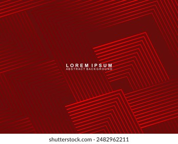 Abstractas líneas geométricas brillantes rojas sobre fondo rojo. Moderno patrón futurista rojo degradado brillante. Concepto de tecnología futurista, apto para portadas, carteles, Anuncios, folletos, Sitios web, etc.