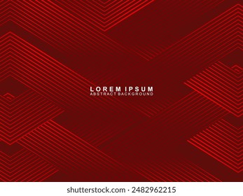 Abstractas líneas geométricas brillantes rojas sobre fondo rojo. Moderno patrón futurista rojo degradado brillante. Concepto de tecnología futurista, apto para portadas, carteles, Anuncios, folletos, Sitios web, etc.