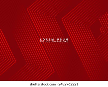 Abstractas líneas geométricas brillantes rojas sobre fondo rojo. Moderno patrón futurista rojo degradado brillante. Concepto de tecnología futurista, apto para portadas, carteles, Anuncios, folletos, Sitios web, etc.