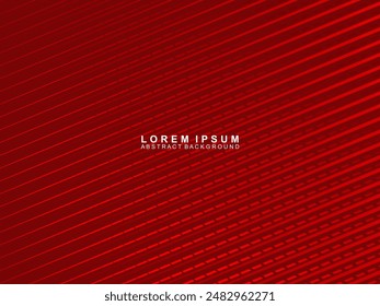 Abstract red glowing geometric lines on red background. Modern shiny gradient red futuristic pattern. Futuristic technology concept, suitable for covers, posters, banners, brochures, websites, etc.