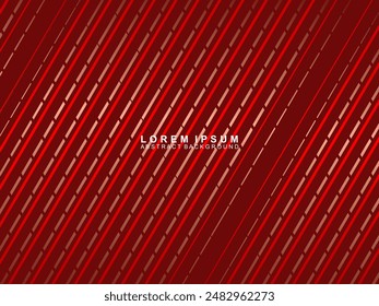 Abstract red glowing geometric lines on red background. Modern shiny gradient red futuristic pattern. Futuristic technology concept, suitable for covers, posters, banners, brochures, websites, etc.