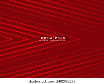 Abstrakte rot glühende geometrische Linien auf rotem Hintergrund. Moderne glänzende Gradient rot futuristische Muster. Futuristisches Technologiekonzept, geeignet für Cover, Poster, Banner, Broschüren, Websites, etc.