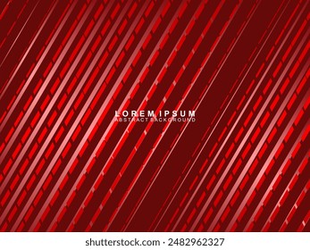 Abstract red glowing geometric lines on red background. Modern shiny gradient red futuristic pattern. Futuristic technology concept, suitable for covers, posters, banners, brochures, websites, etc.