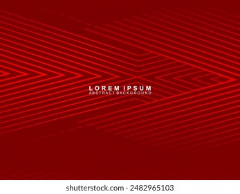 Abstractas líneas geométricas brillantes rojas sobre fondo rojo. Moderno patrón futurista rojo degradado brillante. Concepto de tecnología futurista, apto para portadas, carteles, Anuncios, folletos, Sitios web, etc.