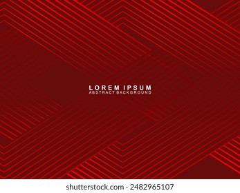 Abstract red glowing geometric lines on red background. Modern shiny gradient red futuristic pattern. Futuristic technology concept, suitable for covers, posters, banners, brochures, websites, etc.