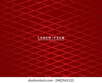 Abstract red glowing geometric lines on red background. Modern shiny gradient red futuristic pattern. Futuristic technology concept, suitable for covers, posters, banners, brochures, websites, etc.