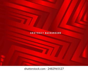 Abstract red glowing geometric lines on red background. Modern shiny gradient red futuristic pattern. Futuristic technology concept, suitable for covers, posters, banners, brochures, websites, etc.