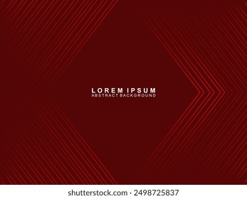 Abstract red glowing geometric lines on dark red background. Modern shiny red curved lines pattern. Futuristic technology concept, suitable for covers, posters, banners, brochures, websites, etc.