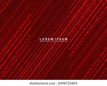 Líneas geométricas brillantes rojas Abstractas sobre fondo rojo oscuro. Moderno patrón de líneas curvas rojas brillantes. Concepto de tecnología futurista, adecuado para cubiertas, carteles, Anuncios, folletos, Sitios web, etc.