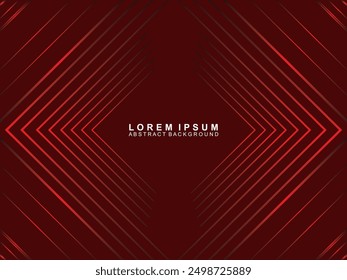 Abstrait rouge lignes géométriques scintillantes sur fond rouge foncé. Motif moderne lignes courbes rouge brillant. Concept de technologie futuriste, adapté aux couvertures, affiches, bannières, brochures, sites web, etc.