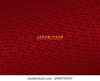 Abstract red glowing geometric lines on dark red background. Modern shiny red curved lines pattern. Futuristic technology concept, suitable for covers, posters, banners, brochures, websites, etc.