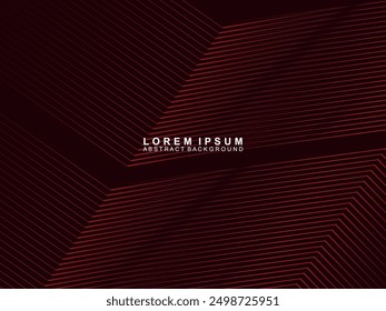 Líneas geométricas brillantes rojas Abstractas sobre fondo rojo oscuro. Moderno patrón de líneas curvas rojas brillantes. Concepto de tecnología futurista, adecuado para cubiertas, carteles, Anuncios, folletos, Sitios web, etc.
