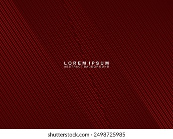 Abstract red glowing geometric lines on dark red background. Modern shiny red curved lines pattern. Futuristic technology concept, suitable for covers, posters, banners, brochures, websites, etc.