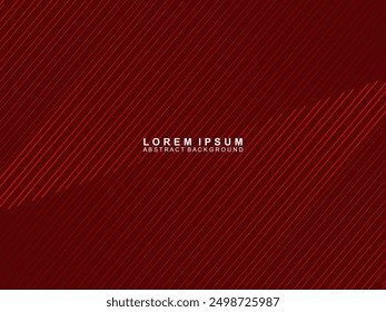Abstract red glowing geometric lines on dark red background. Modern shiny red curved lines pattern. Futuristic technology concept, suitable for covers, posters, banners, brochures, websites, etc.