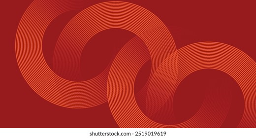 Líneas geométricas brillantes rojas Abstractas Modelo rojo brillante moderno de las líneas circulares.